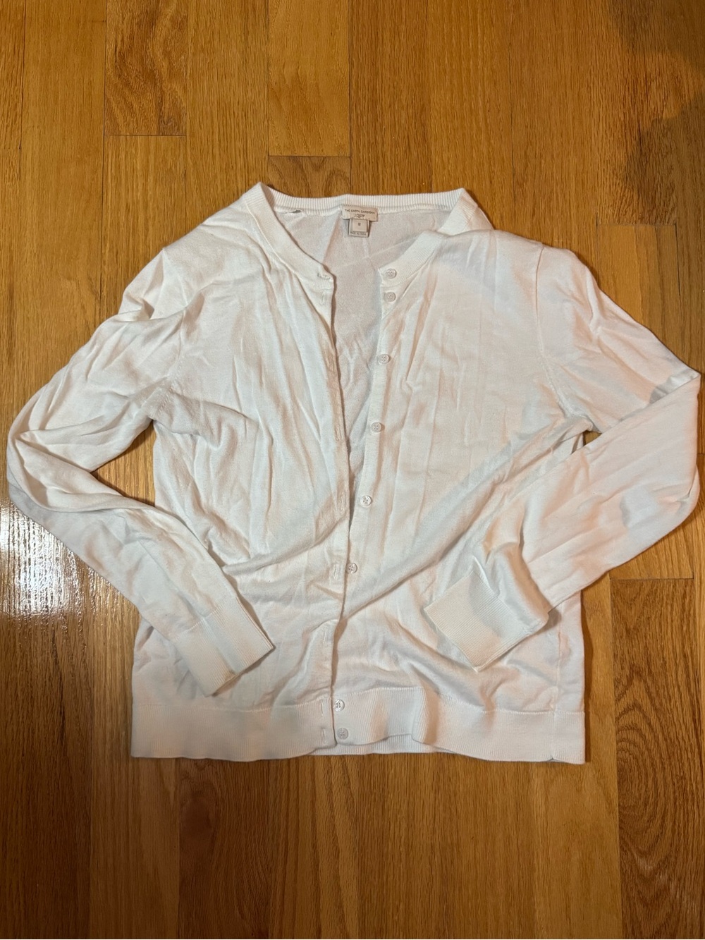 J. Crew Factory White Lightweight Button-Front Cardigan